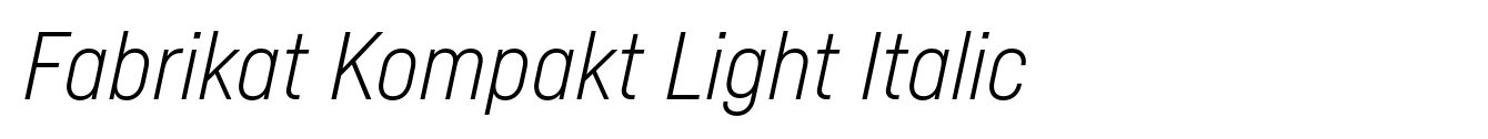 Fabrikat Kompakt Light Italic